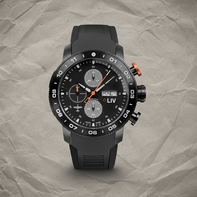 Pre-Loved P-51 Big Pilot Black Titanium Chrono Black / Gray