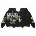 Valley Army Of Dreams Cartoon Bee Patch Zip Up Hoodie Black