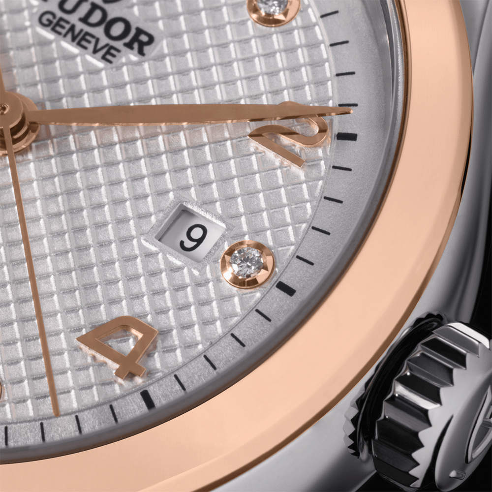 1926 Rose Gold Two-Tone 28mm - Silver, Diamond-Set on Bracelet