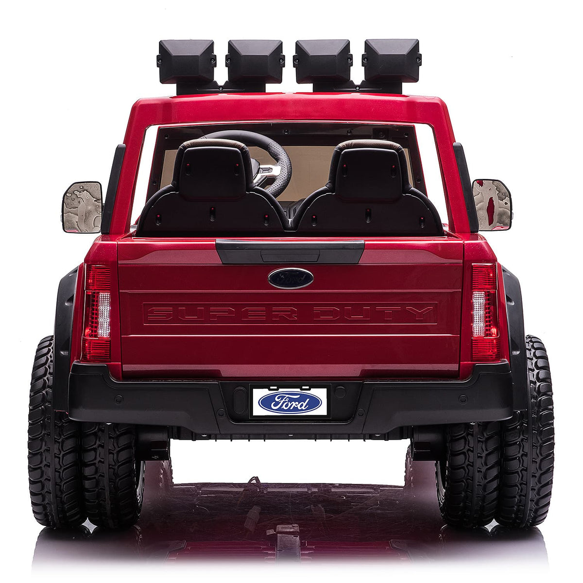 Ford F450 Custom Edition 24V Kids Ride-On Car Truck with R/C Parental Remote | Cherry Red