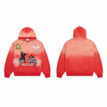 Vale Forever Gradient Red Equestrian Graphic Zip Up Hoodie