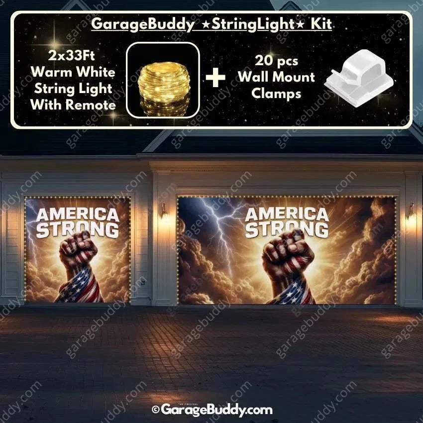 America Strong | Patriotic Garage Door Cover