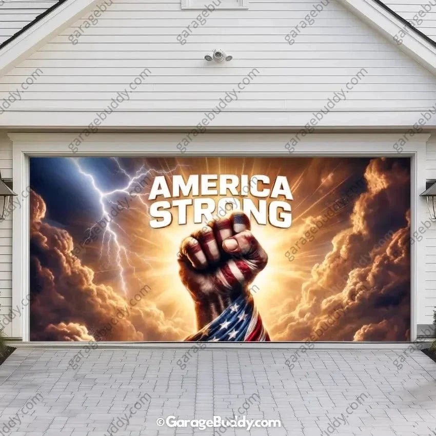 America Strong | Patriotic Garage Door Cover