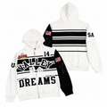Valley Dreams American Flag Striped Colorblock Zip Up Hoodie