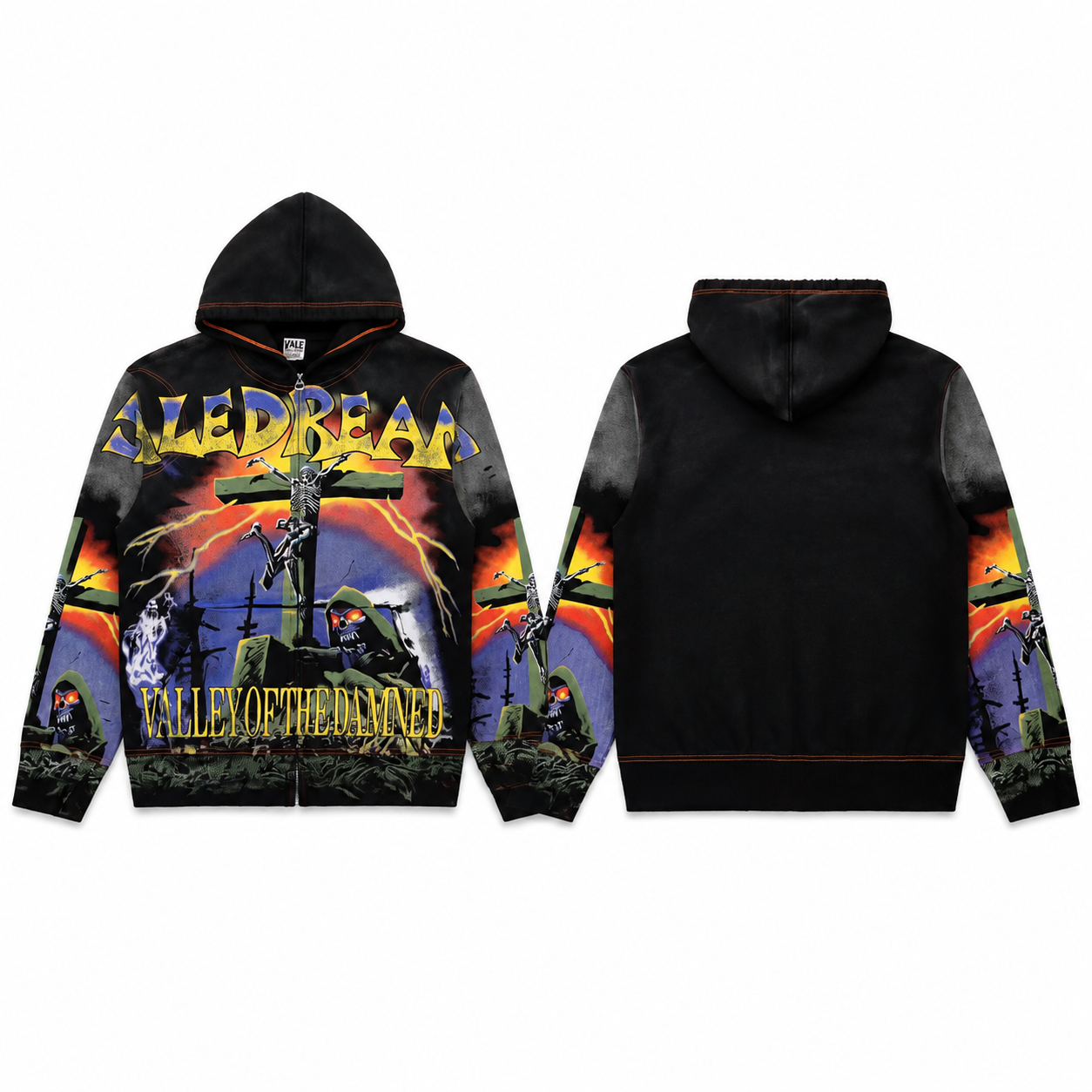 Valley Of The Damned Vintage Washed Zip Hoodie