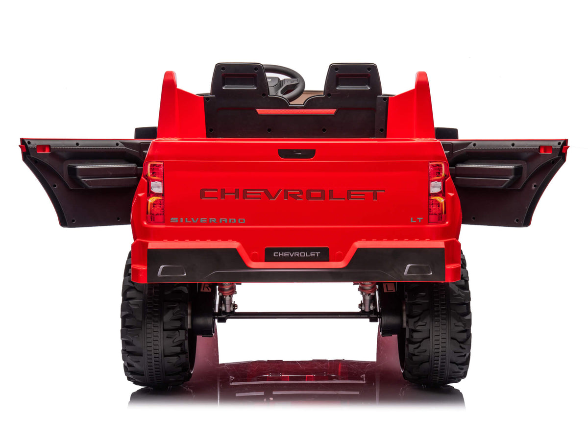 24V Chevrolet Silverado Ride on Truck for Kids with 2 Seats and Remote - Red