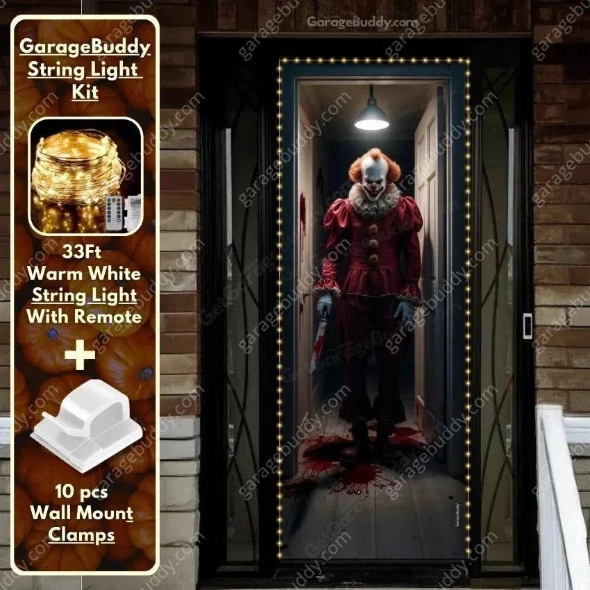 Doorway Clown | Halloween Front Door Cover