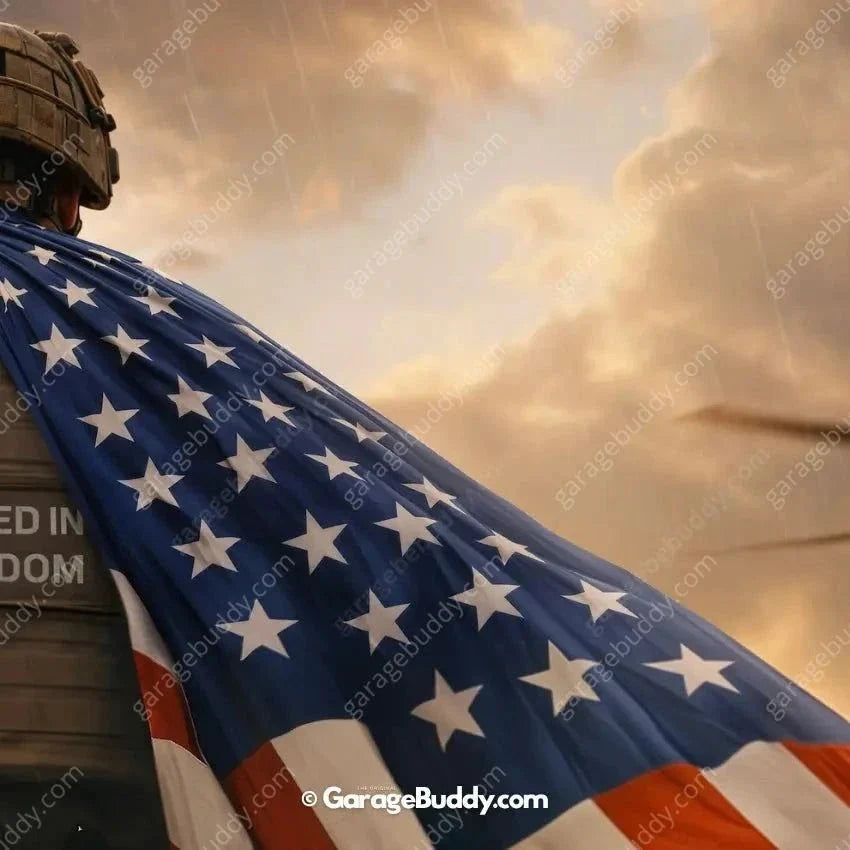 Forged In Freedom | Patriotic Veterans Garage Door Cover