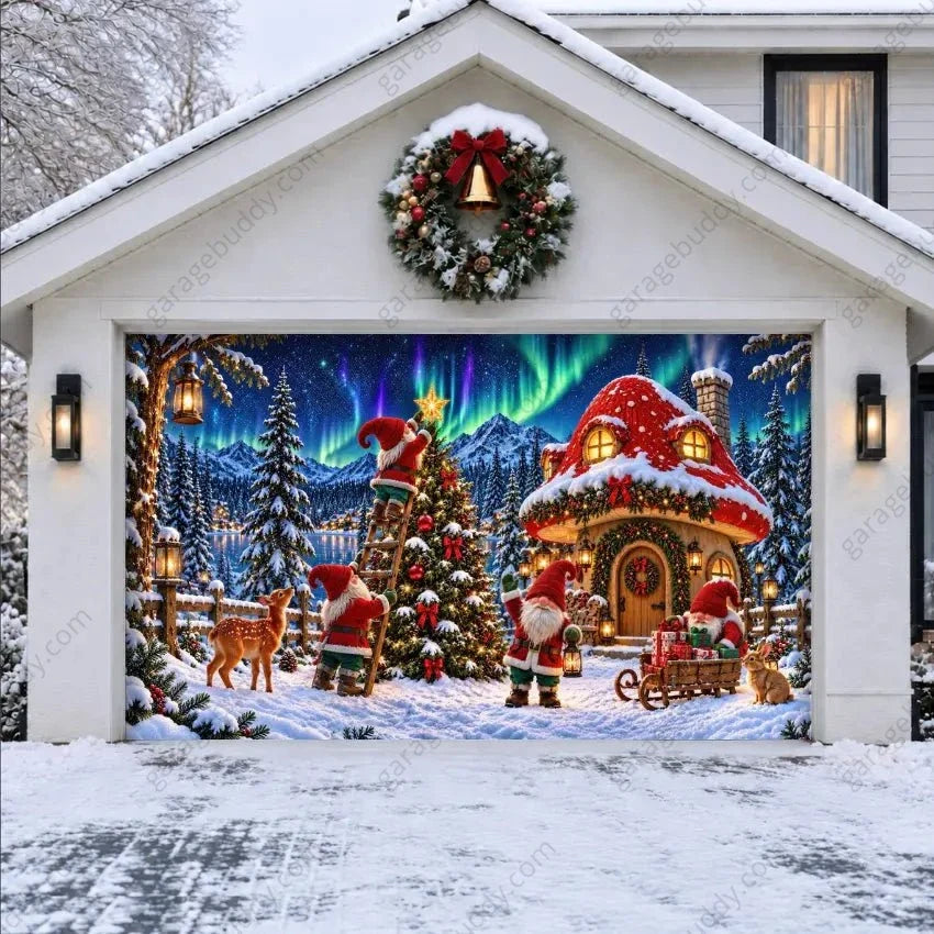 Gnome Wonderland (Glow) | Christmas Garage Door Cover