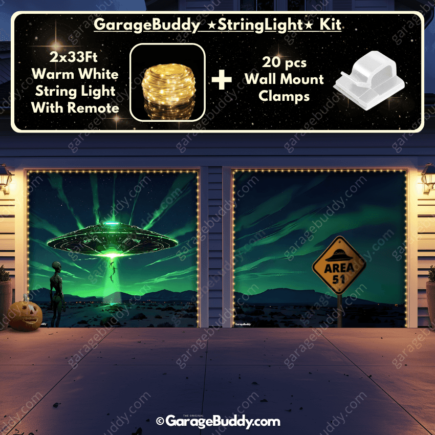 Alien Abduction (Glow) | Halloween Garage Door Cover
