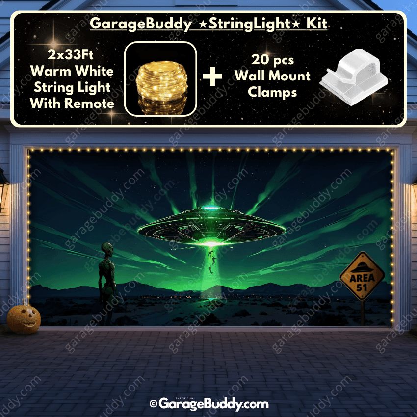 Alien Abduction (Glow) | Halloween Garage Door Cover