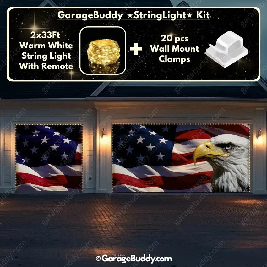 American Bald Eagle & US Flag | Patriotic Garage Door Cover