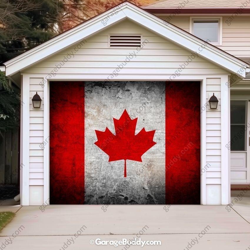 Canada Flag (Rustic) | Patriotic Garage Door Cover