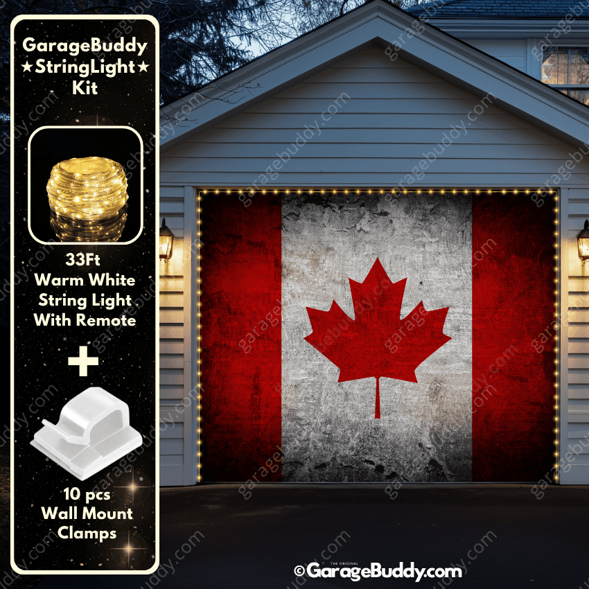 Canada Flag (Rustic) | Patriotic Garage Door Cover