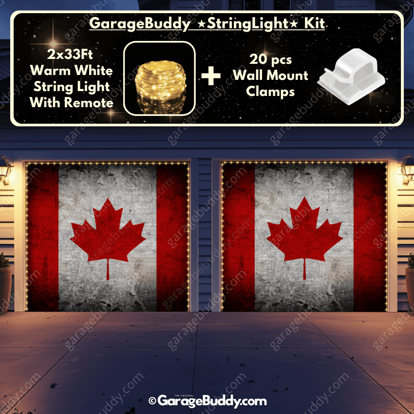 Canada Flag (Rustic) | Patriotic Garage Door Cover