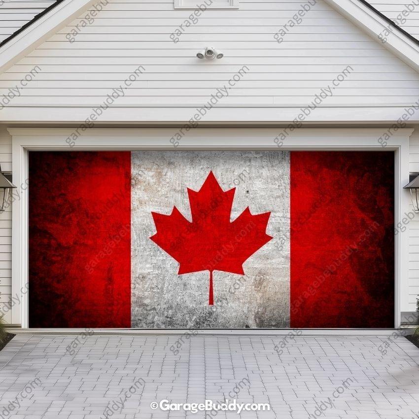 Canada Flag (Rustic) | Patriotic Garage Door Cover