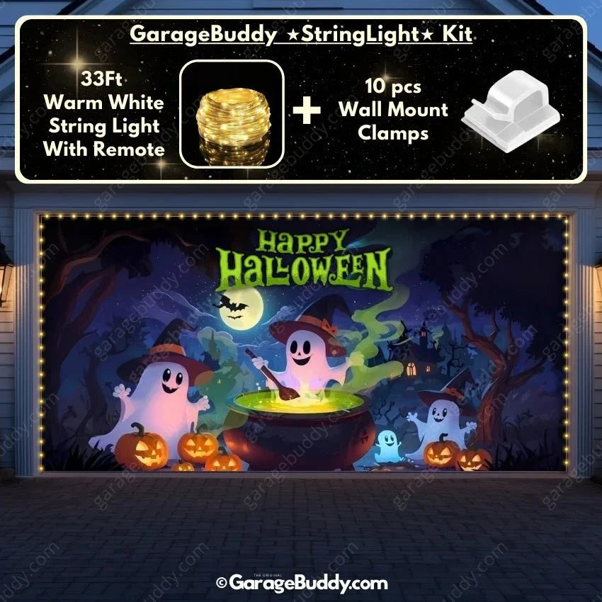 Cute Ghosts  (Glow)| Halloween Garage Door Cover
