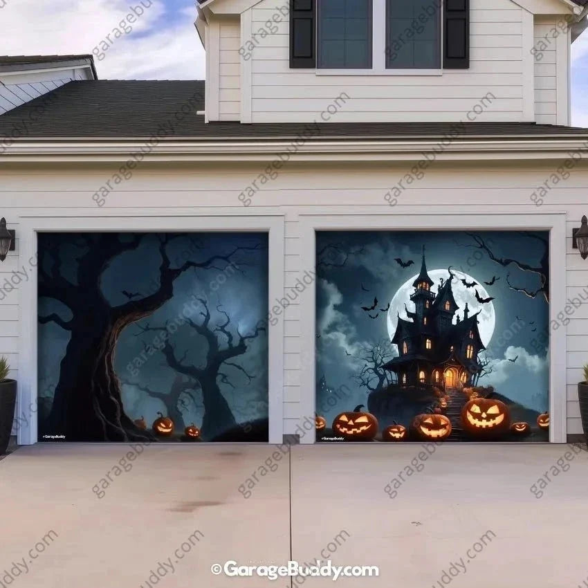 Haunted House (Glow) | Halloween Garage Door Cover