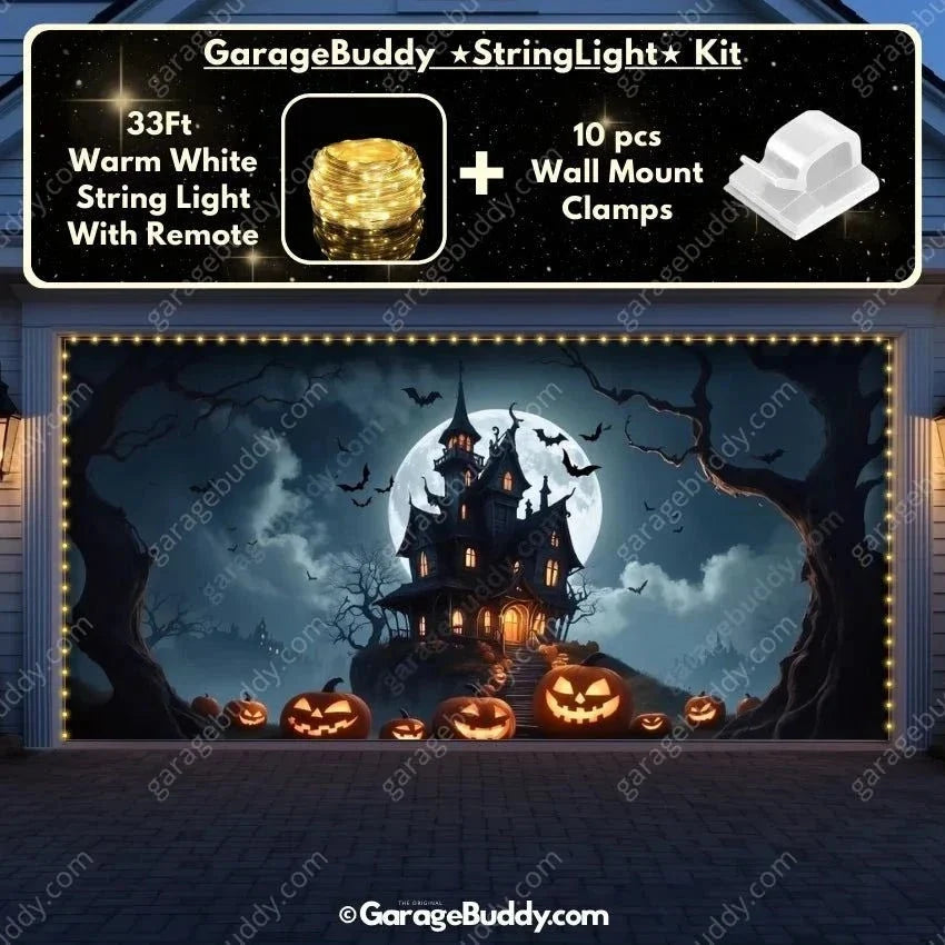 Haunted House (Glow) | Halloween Garage Door Cover