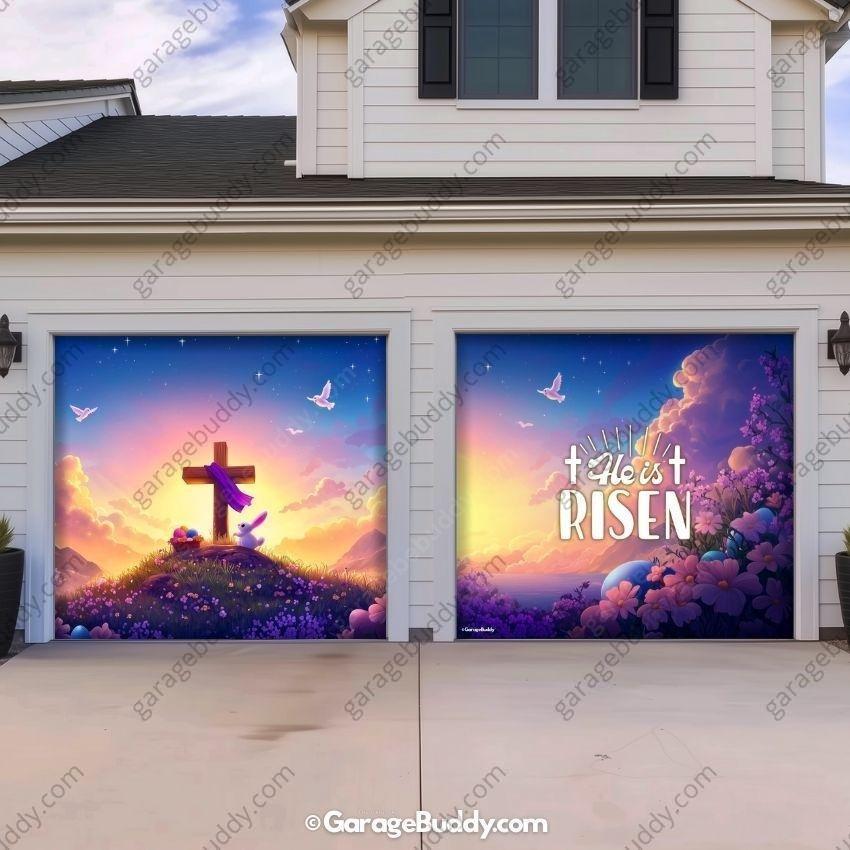 He Is Risen (Easter) | Festive Garage Door Cover