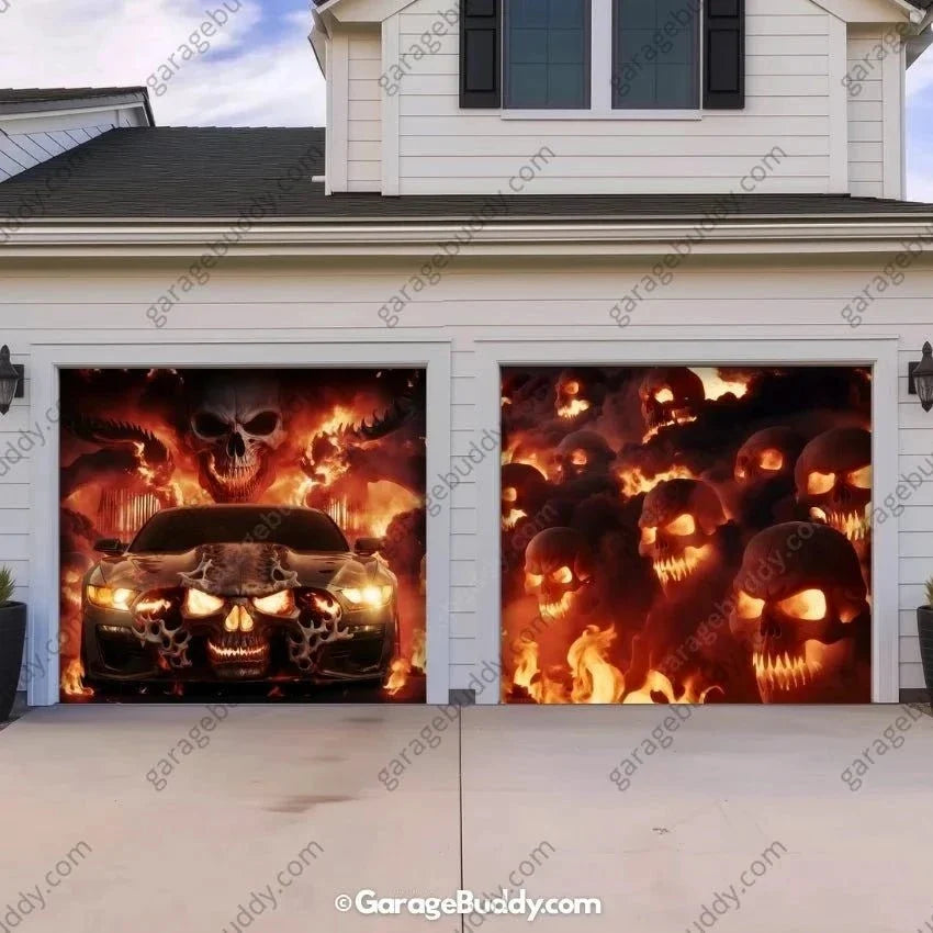 Hell Ride | Halloween Garage Door Cover
