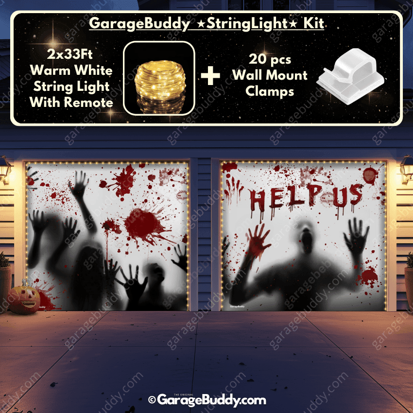 Help Us! | Halloween Garage Door Cover