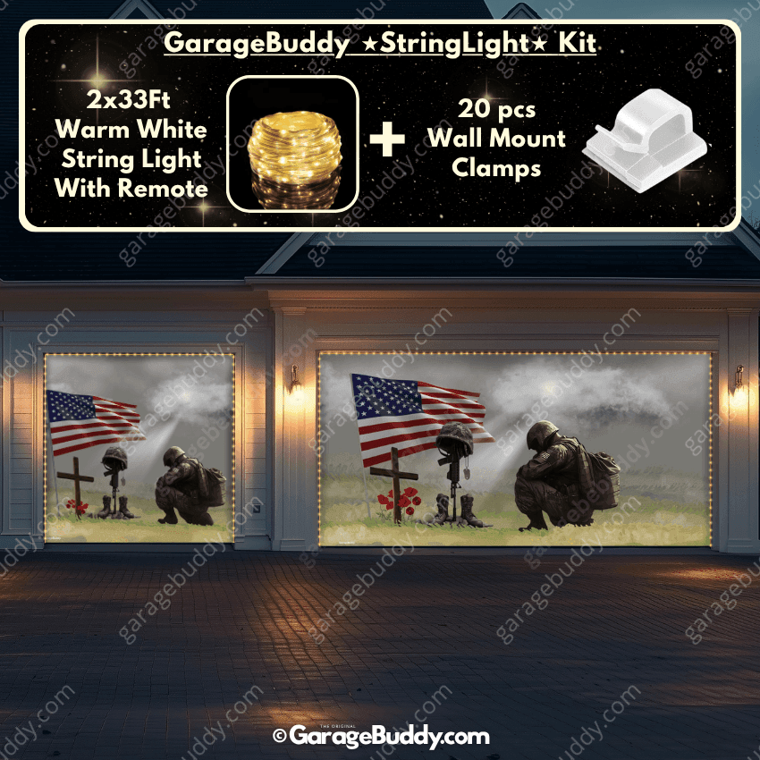 Honor The Fallen | Patriotic Veterans Garage Door Cover