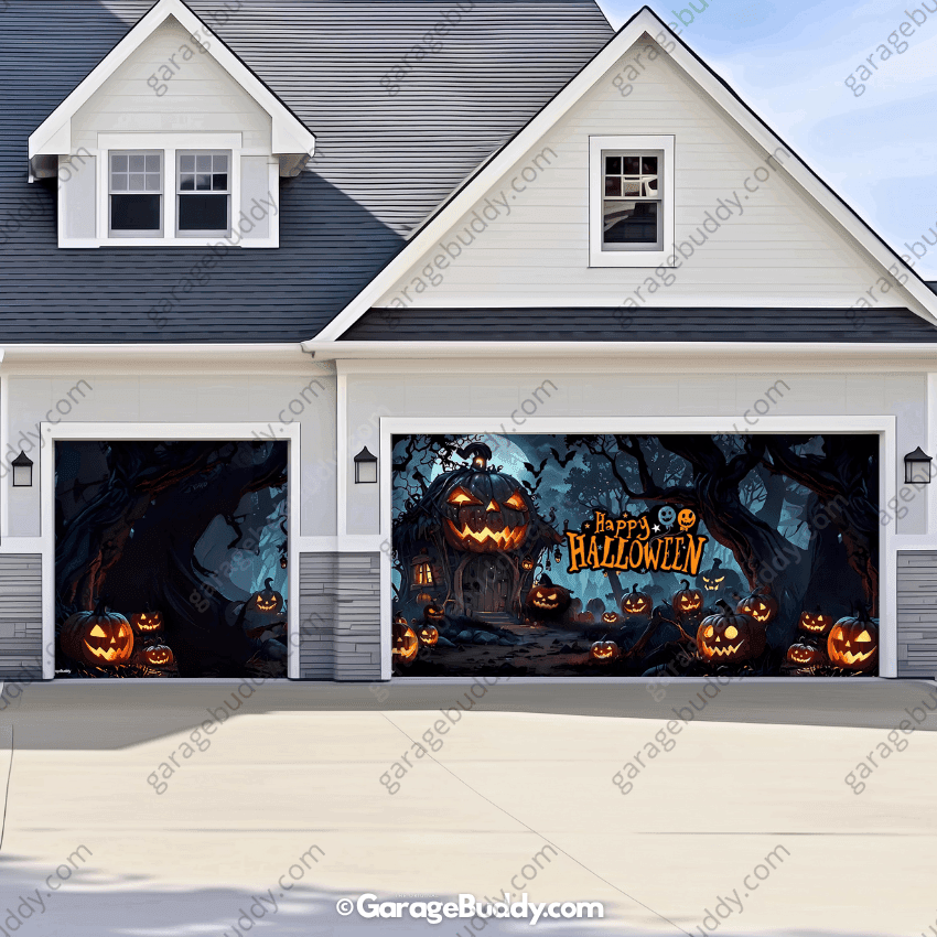 Pumpkin House | Halloween Garage Door Cover