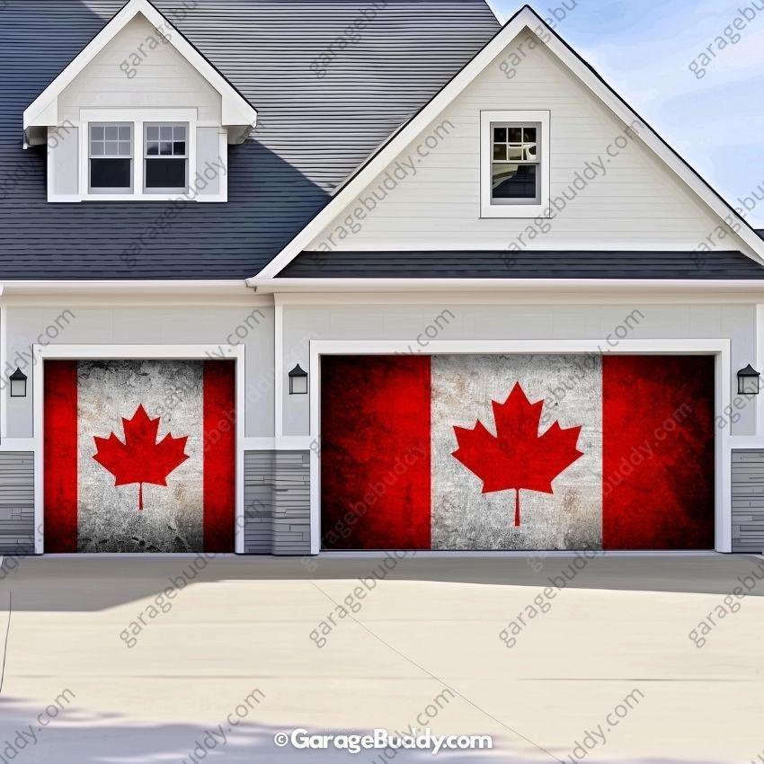 Canada Flag (Rustic) | Patriotic Garage Door Cover
