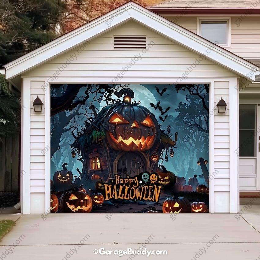 Pumpkin House | Halloween Garage Door Cover