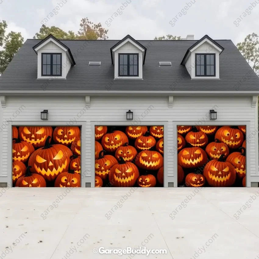Pumpkin Parade (Glow)  | Halloween Garage Door Cover