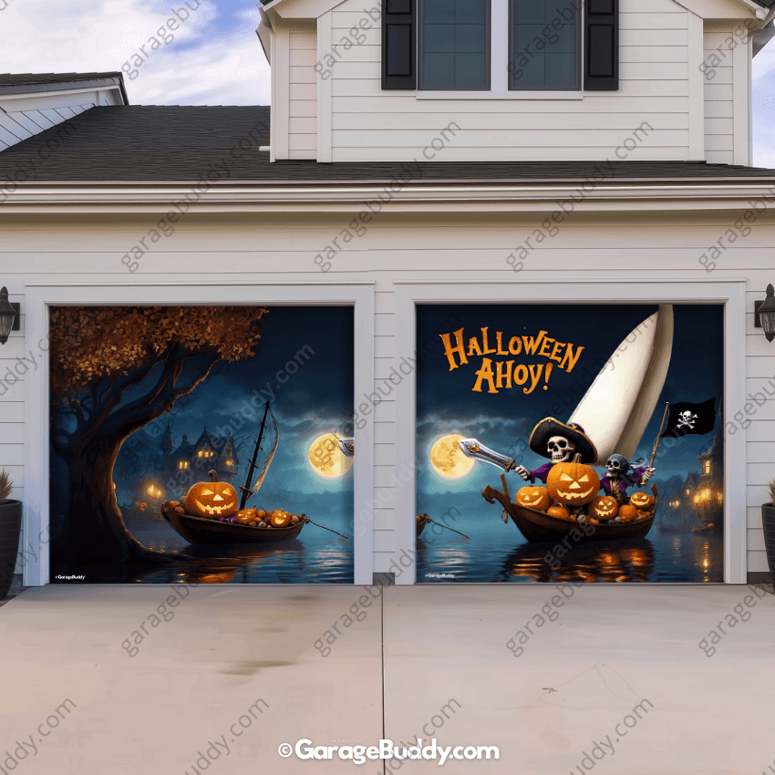 Pumpkin Pirates (Glow) | Halloween Garage Door Cover