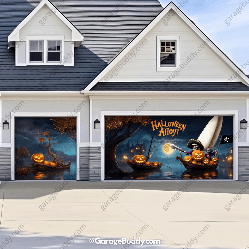 Pumpkin Pirates (Glow) | Halloween Garage Door Cover