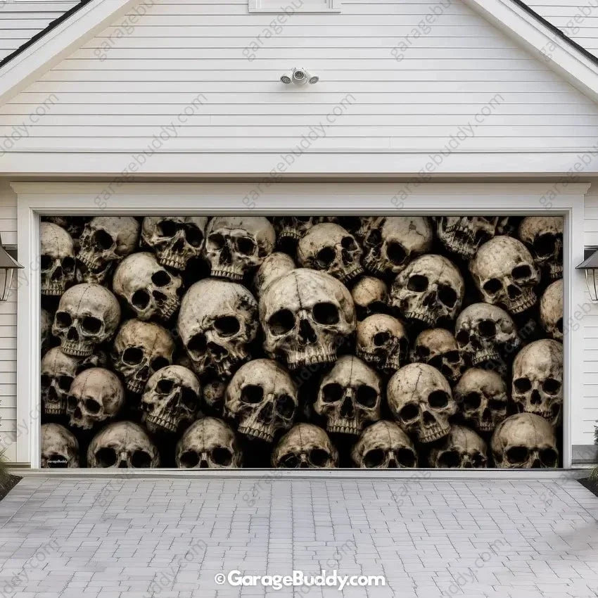 Wall of the Dead | Skull Halloween Garage Door Cover