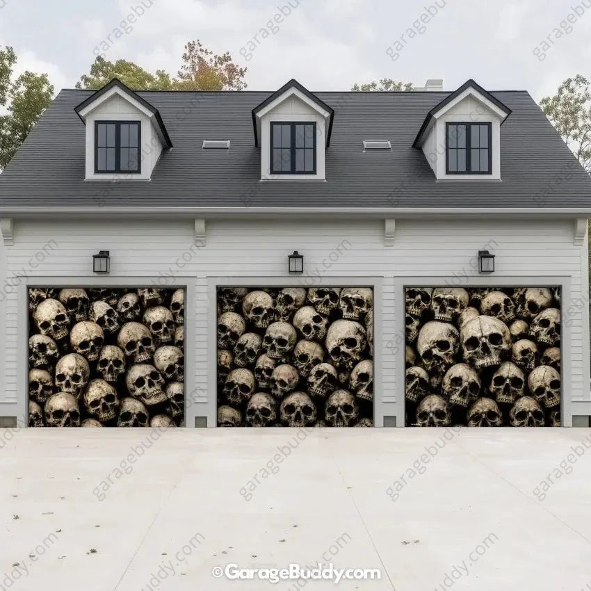 Wall of the Dead | Skull Halloween Garage Door Cover
