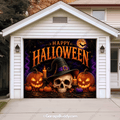 Wicked Halloween (Glow) | Skull & Pumpkin Halloween Garage Door Cover