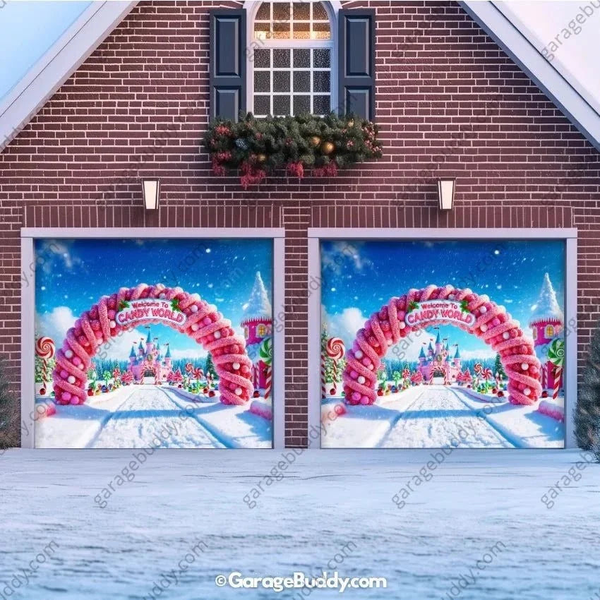Candy World | Christmas Garage Door Cover