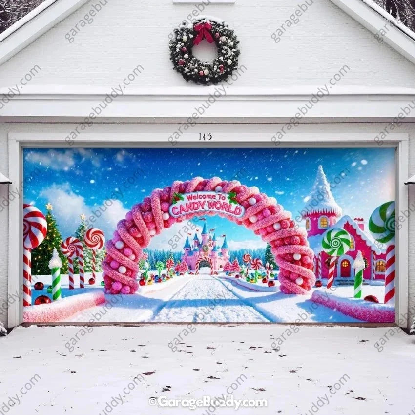 Candy World | Christmas Garage Door Cover
