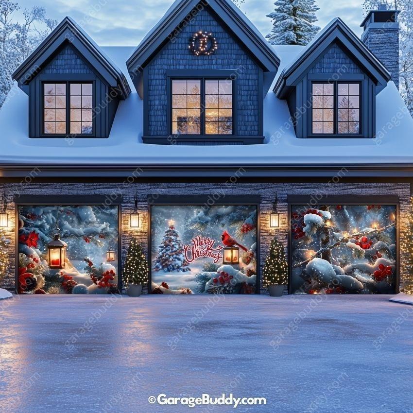 Cardinal's Christmas | Christmas Garage Door Cover
