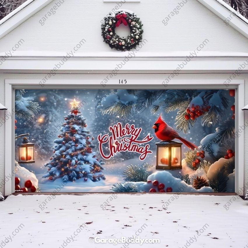 Cardinal's Christmas | Christmas Garage Door Cover