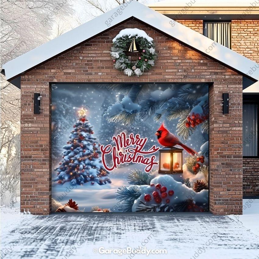 Cardinal's Christmas | Christmas Garage Door Cover