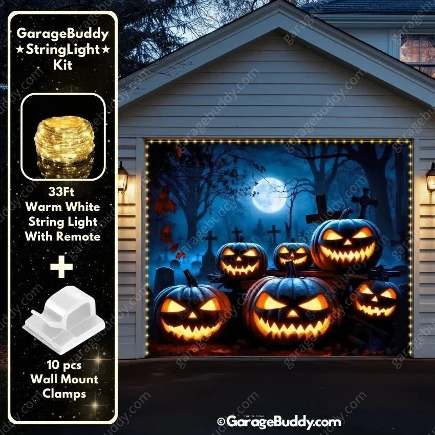 Cursed Pumpkins (Glow) | Halloween Garage Door Cover