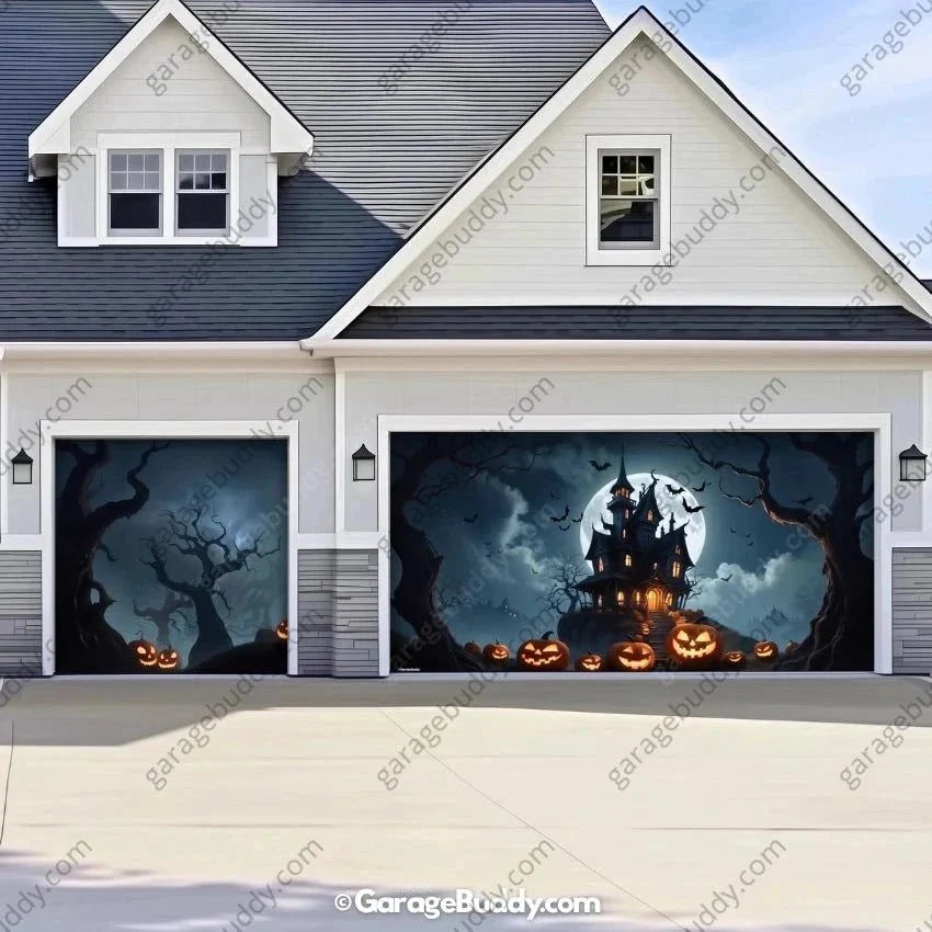 Haunted House | Halloween Garage Door Cover
