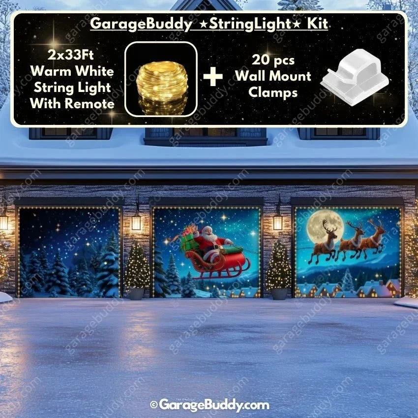 Santa's Flight | Christmas Garage Door Cover