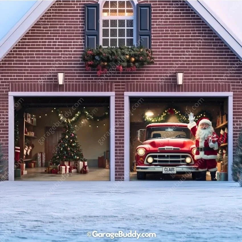 Santa's Garage | Christmas Garage Door Cover