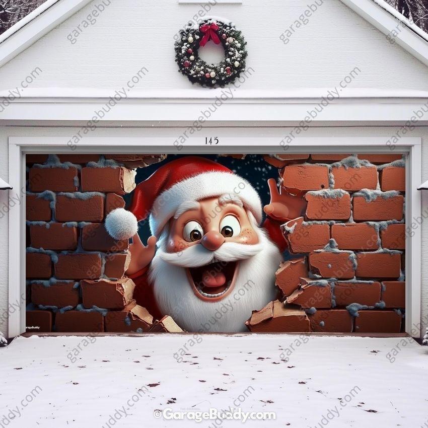 Santa's Surprise | Christmas Garage Door Cover