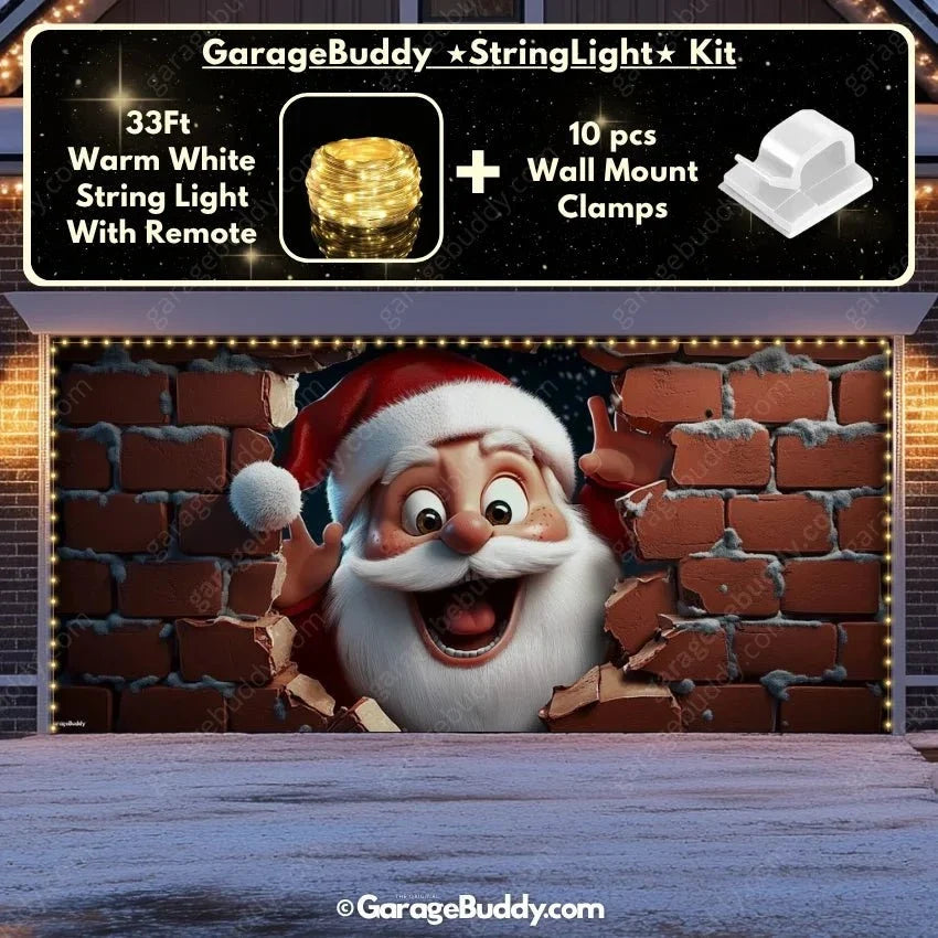Santa's Surprise | Christmas Garage Door Cover