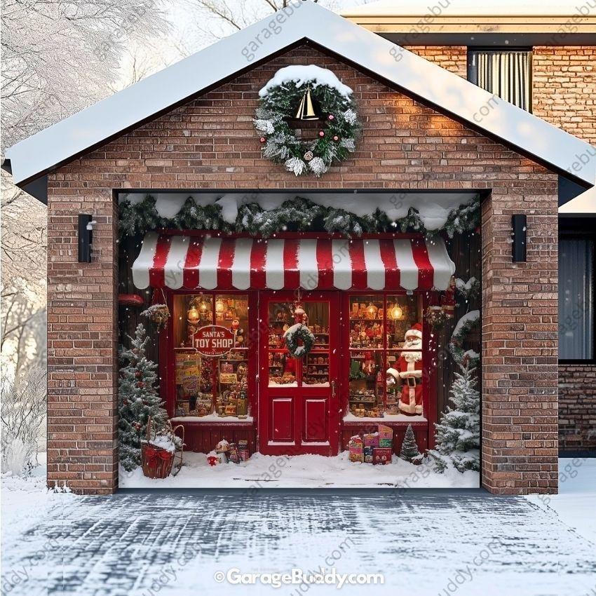 Santa's Toy Shop | Christmas Garage Door Cover