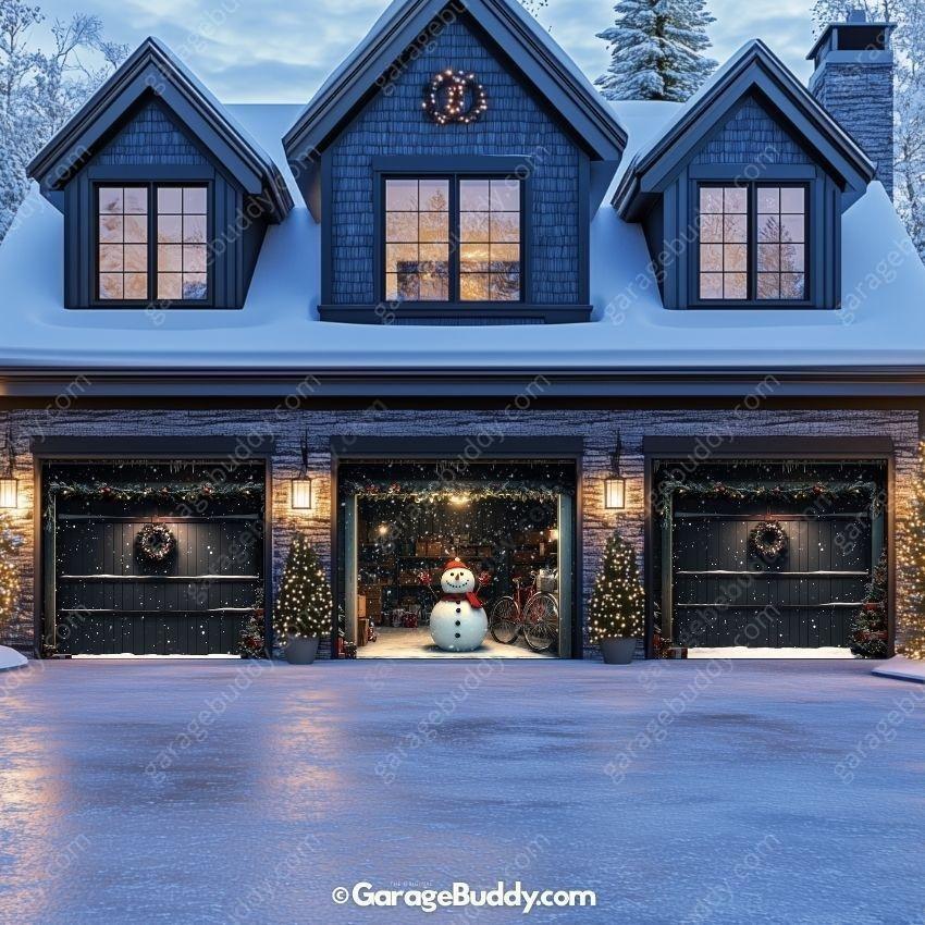 Snowy The Snowman | Christmas Garage Door Cover