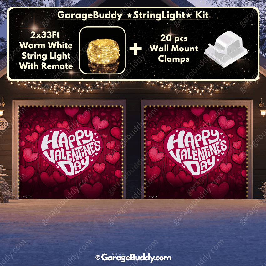 Valentine's Day (Hearts) | Festive Garage Door Cover